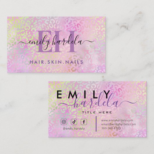 Leopard Rainbow Professional Salon Visitekaartje (Voorkant / Achterkant)