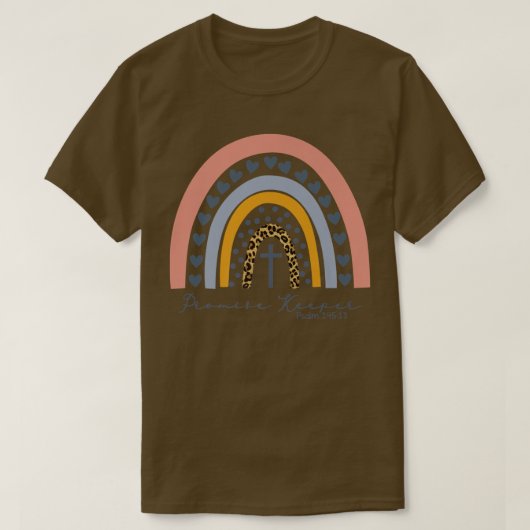 Leopard Rainbow Promise Keeper Christelijk Religie T-shirt (Design voorkant)