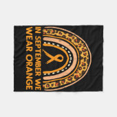 Leopard Rainbow September We Draag Oranje leukemie Fleece Deken (Voorkant (Horizontaal))