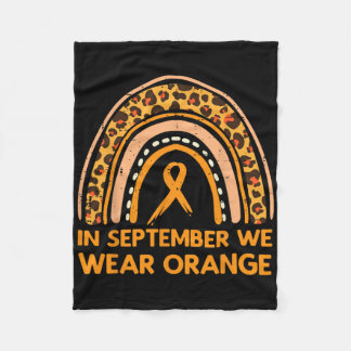 Leopard Rainbow September We Draag Oranje leukemie Fleece Deken