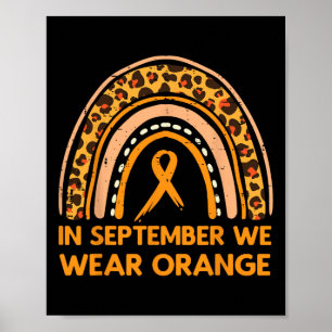 Leopard Rainbow September We Draag Oranje leukemie Poster