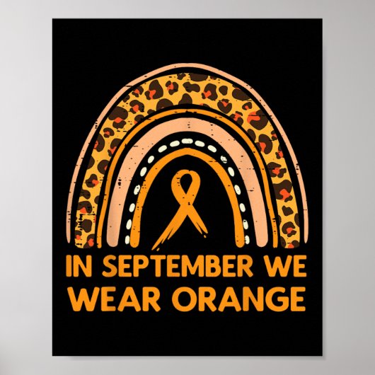 Leopard Rainbow September We Draag Oranje leukemie Poster (Voorkant)