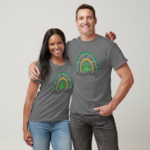 Leopard Rainbow Shamrocks Happy Go Lucky St. Patri T-shirt (Unisex)