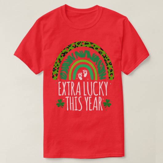 Leopard Rainbow St Patricks Day Zwangerschap Annou T-shirt (Design voorkant)