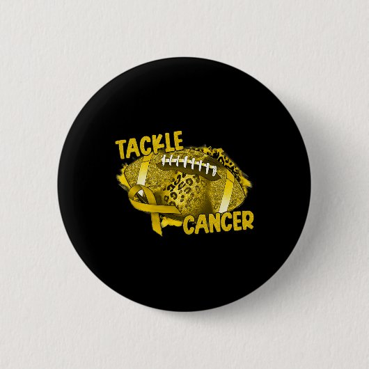 Leopard Rainbow Support Squad Childhood Cancer Awa Ronde Button 5,7 Cm (Voorkant)