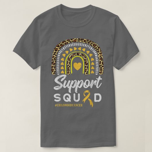 Leopard Rainbow Support Squad Childhood Cancer Awa T-shirt (Design voorkant)