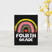 Leopard Rainbow Vierde klas 4e schooldag Kaart (Gele Bloem)