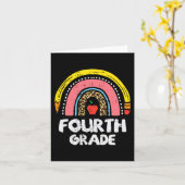 Leopard Rainbow Vierde klas 4e schooldag Kaart (Gele Bloem)