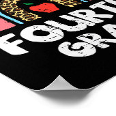 Leopard Rainbow Vierde klas 4e schooldag Poster (Hoek)
