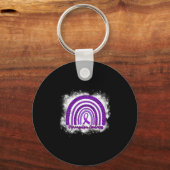Leopard Rainbow Warrior Fibromyalgie Bewustzijn Sleutelhanger (Voorkant)