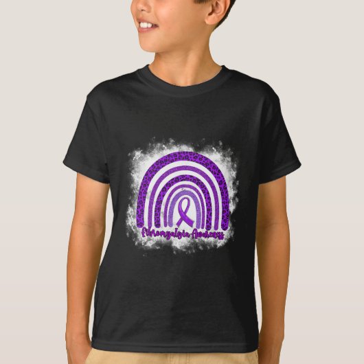 Leopard Rainbow Warrior Fibromyalgie Bewustzijn T-shirt (Voorkant)