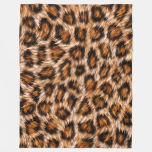 Leopard Real Skin Textern Pattern Fleece Deken