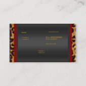 Leopard Red Black Gold Elegant Boutique 6 Visitekaartje (Achterkant)