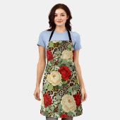 Leopard & Red Rose Pattern - Chic Floral Animal Schort (Gedragen)