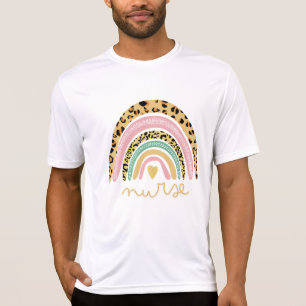 Leopard Regenboog Geel, Verpleegkundige Mannen Vro T-shirt