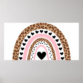 Leopard Regenboogdruk afdrukken Poster