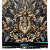 Leopard Retreat: Lounge in Wild Elegance Douchegordijn (Voorkant)