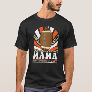 Leopard Retro  Football Mama Football Game T-shirt