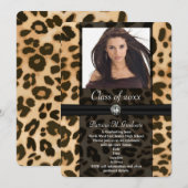 Leopard Ribbon Foto Afstuderen Kaart (Voorkant / Achterkant)