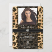 Leopard Ribbon Foto Afstuderen Kaart (Voorkant)