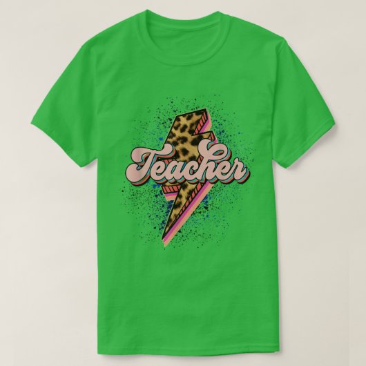 Leopard Rock Star Teacher Rocks And Roll Last Day  T-shirt (Design voorkant)