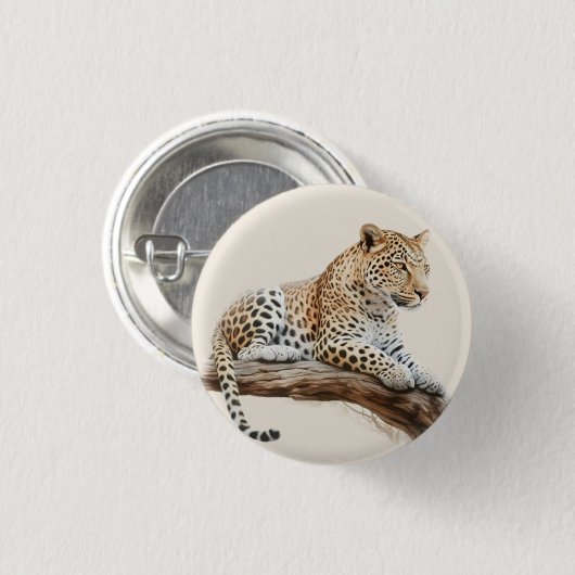 Leopard Ronde Button 3,2 Cm (Voorkant /achterkant)
