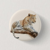 Leopard Ronde Button 3,2 Cm (Voorkant)