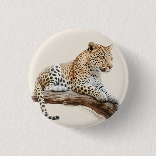 Leopard Ronde Button 3,2 Cm (Voorkant)