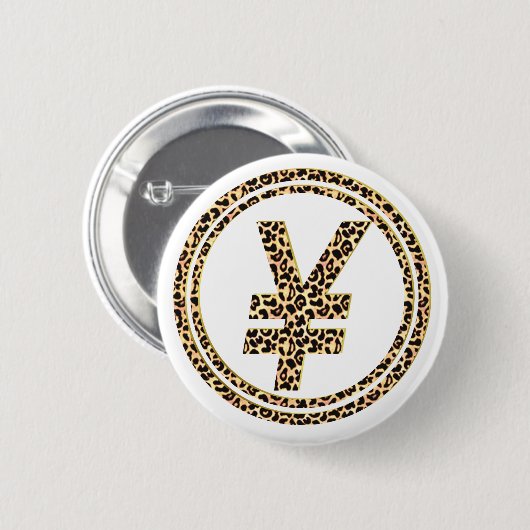 Leopard ¥ ronde button 5,7 cm (Voorkant /achterkant)