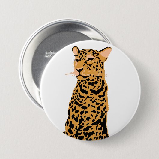 Leopard Ronde Button 7,6 Cm (Voorkant /achterkant)