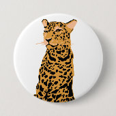 Leopard Ronde Button 7,6 Cm (Voorkant)