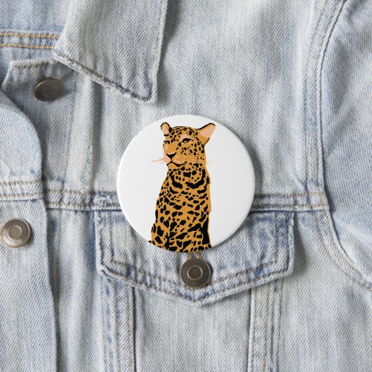 Leopard Ronde Button 7,6 Cm (In situ)