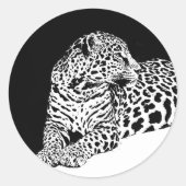 Leopard Ronde Sticker (Voorkant)