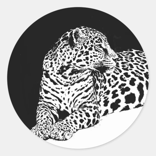 Leopard Ronde Sticker (Voorkant)