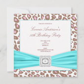 Leopard Roze Bruin Blauwgroen Vrouwen 50ste Verjaa Kaart (Achterkant)