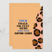 Leopard Roze Bruine Sjabloon, Creëer Uw Eigen Aankondiging (Voorkant / Achterkant)