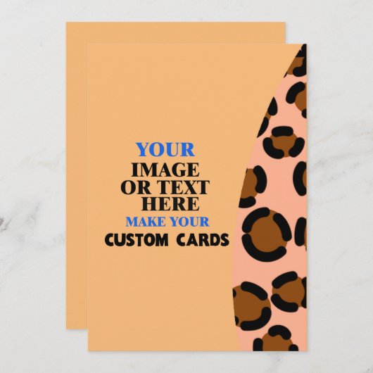 Leopard Roze Bruine Sjabloon, Creëer Uw Eigen Aankondiging (Voorkant / Achterkant)