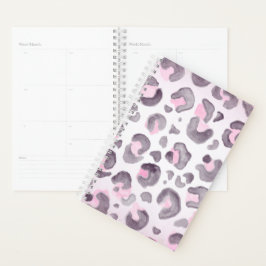Leopard roze en bruin planner