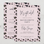 Leopard Roze Laten we Wild Bachelorette Feest Kaart (Voorkant / Achterkant)