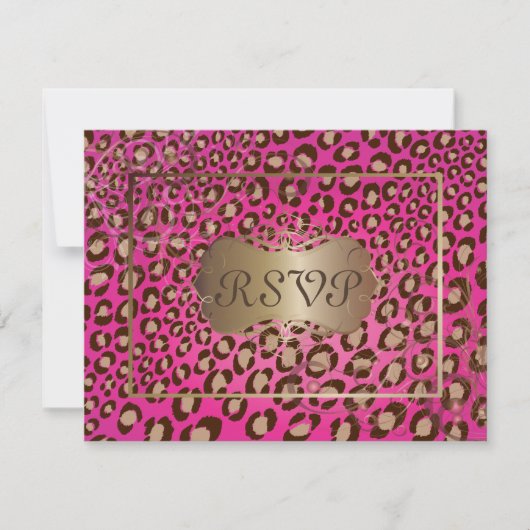 -leopard-RSVP's vereisen 5x7 uitnodigingen (Voorkant)