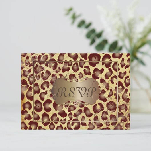 -leopard-RSVP's vereisen 5x7 uitnodigingen (Staand voorkant)