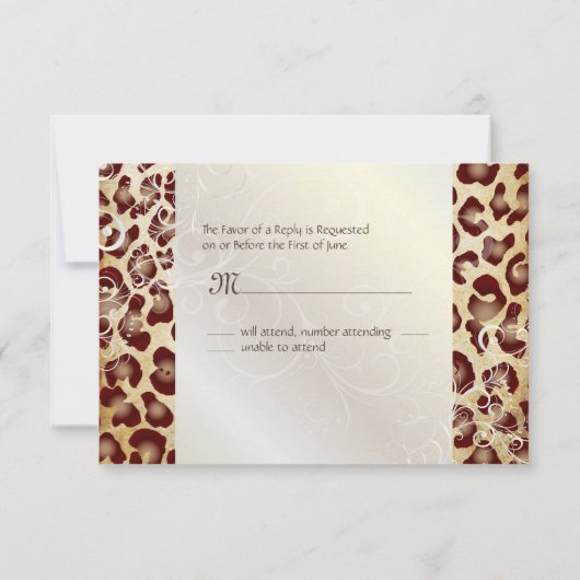 -leopard-RSVP's vereisen 5x7 uitnodigingen (Achterkant)