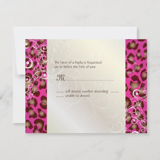 -leopard-RSVP's vereisen 5x7 uitnodigingen (Achterkant)