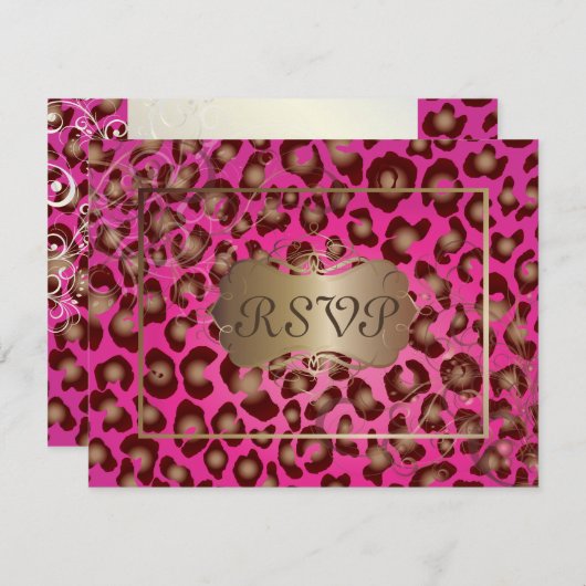 -leopard-RSVP's vereisen 5x7 uitnodigingen (Voorkant / Achterkant)
