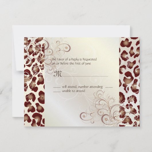 -leopard-RSVP's vereisen 5x7 uitnodigingen (Achterkant)