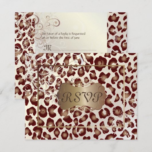-leopard-RSVP's vereisen 5x7 uitnodigingen (Voorkant / Achterkant)
