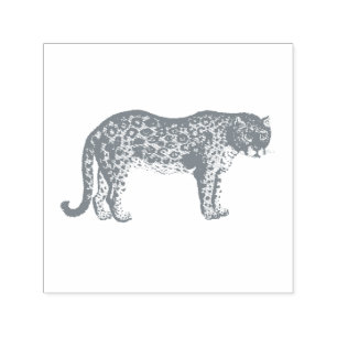  LEOPARD RUBBER STAMP  ZELFINKTENDE STEMPEL