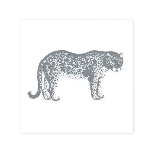  LEOPARD RUBBER STAMP  ZELFINKTENDE STEMPEL (Design)
