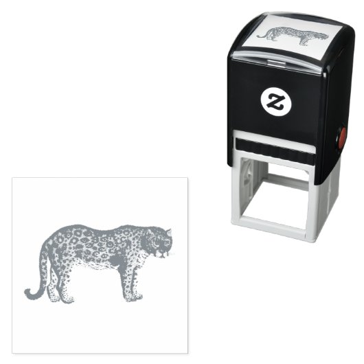  LEOPARD RUBBER STAMP  ZELFINKTENDE STEMPEL (In situ)