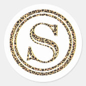 Leopard S Ronde Sticker (Voorkant)